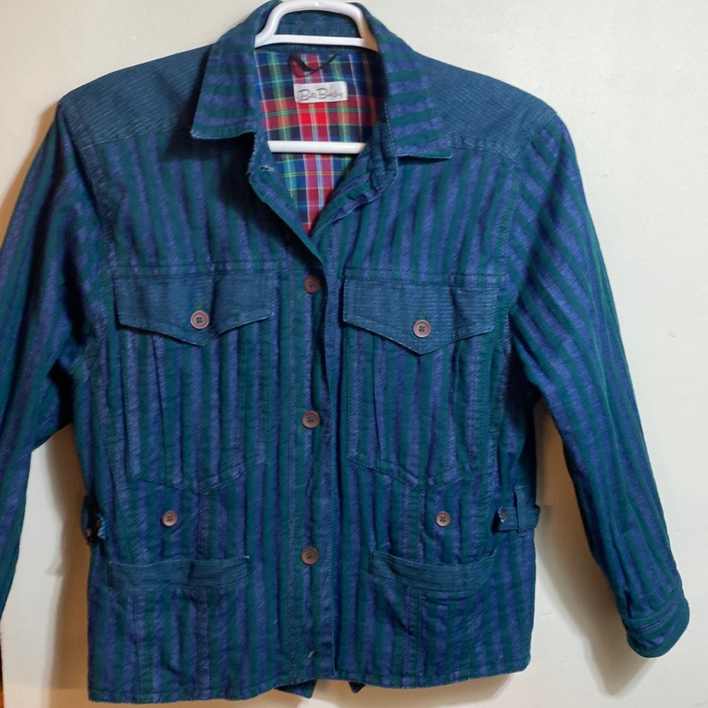 Vintage Betty Barclay denim stripe jacket